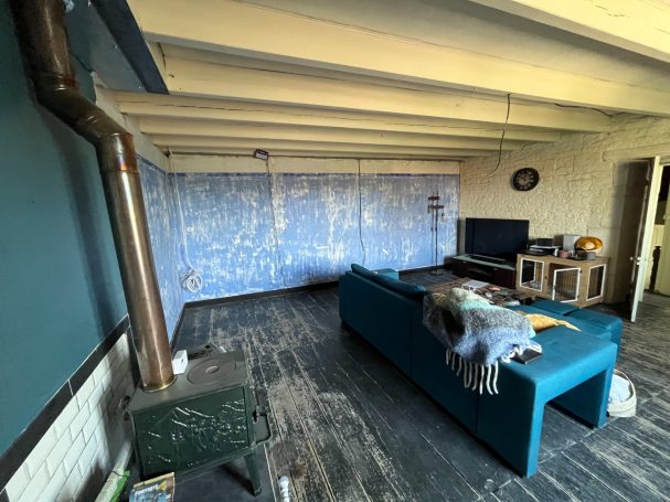 Vue d'ensemble du salon avat travaux